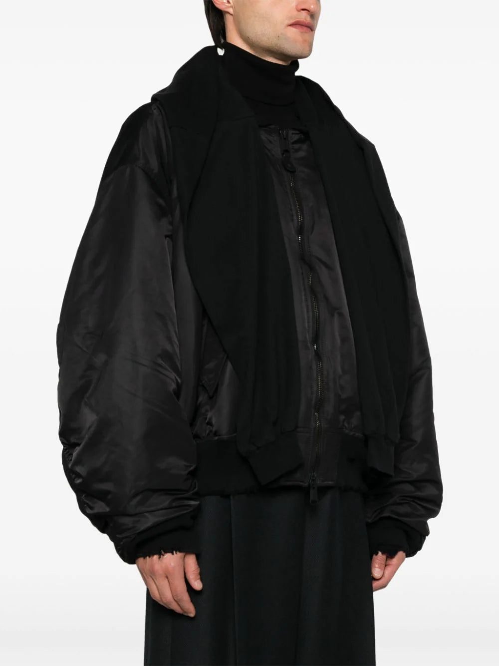 Balenciaga logo-tag bomber jacket - Image 3