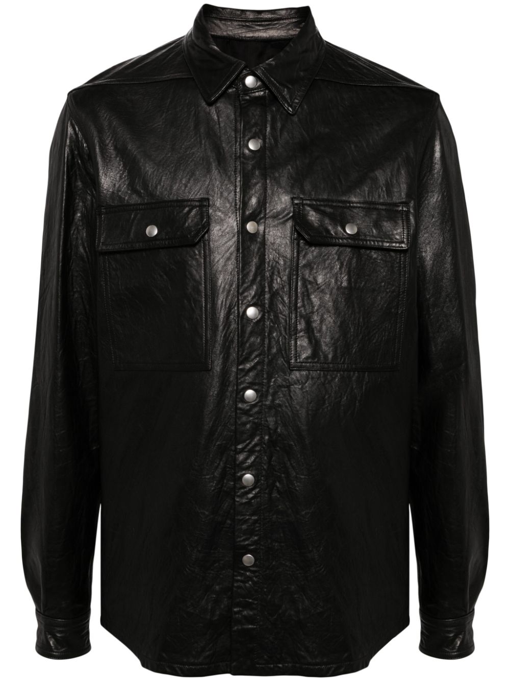 Rick Owens leather shirt jacket