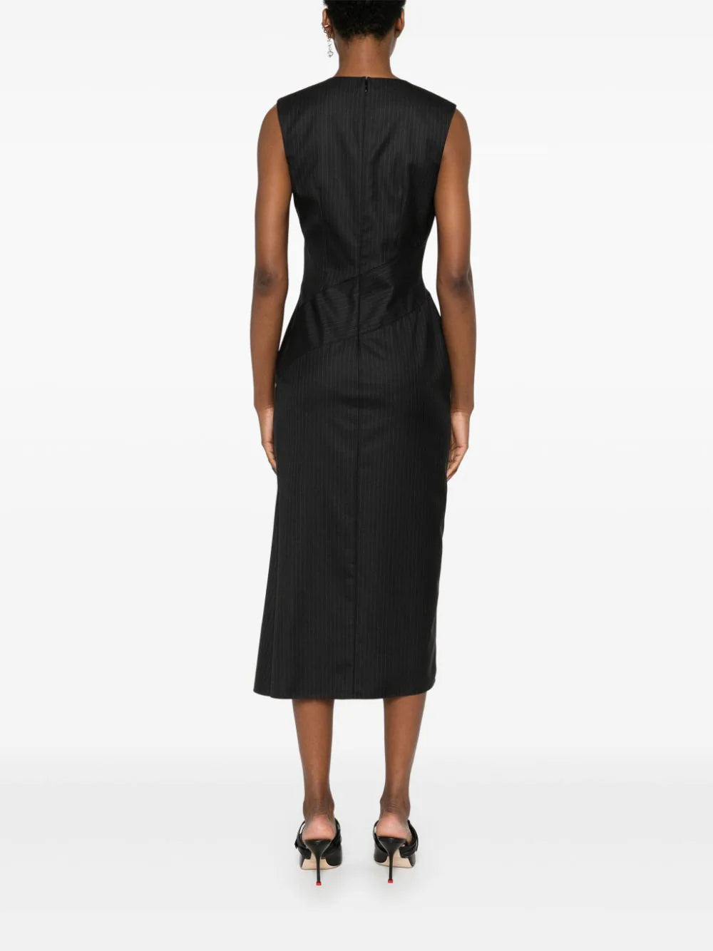 Alexander McQueen pinstriped midi dress - Image 4