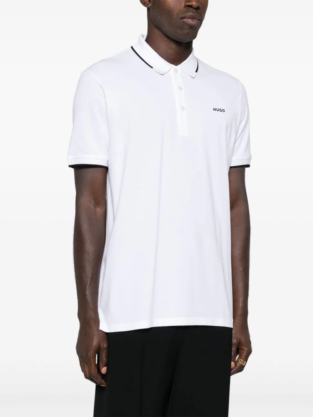 HUGO logo-appliqué polo shirt - Image 3