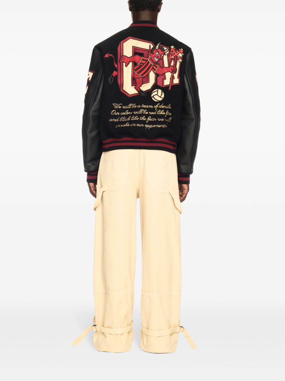 Off-White x A.C. Milan logo-appliquéd varsity jacket - Image 7