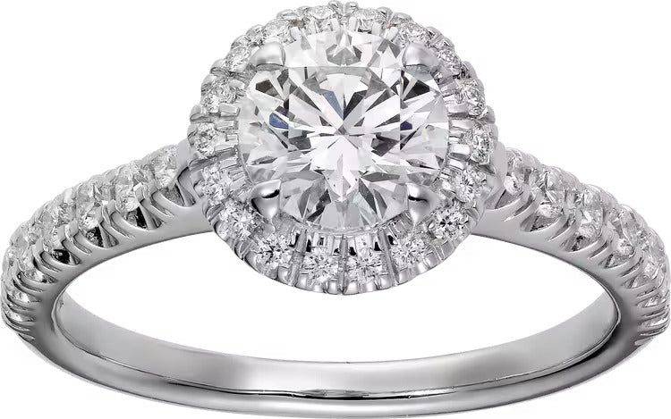 Cartier Destinée solitaire, brilliant-cut diamond, paved