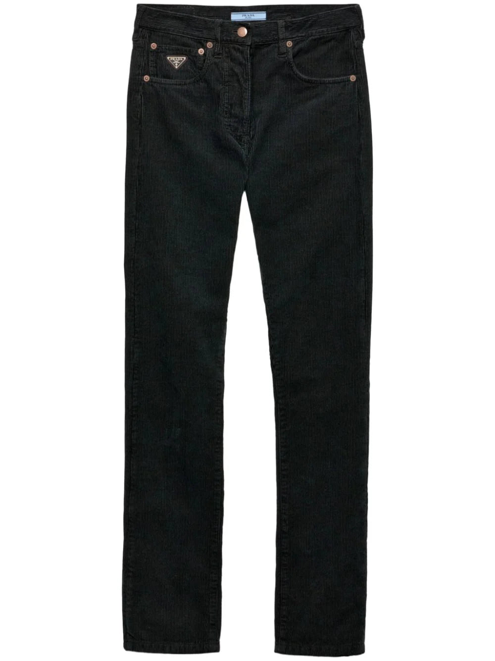 Prada logo-patch tapered jeans