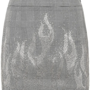 Philipp Plein flame-appliqué mini skirt