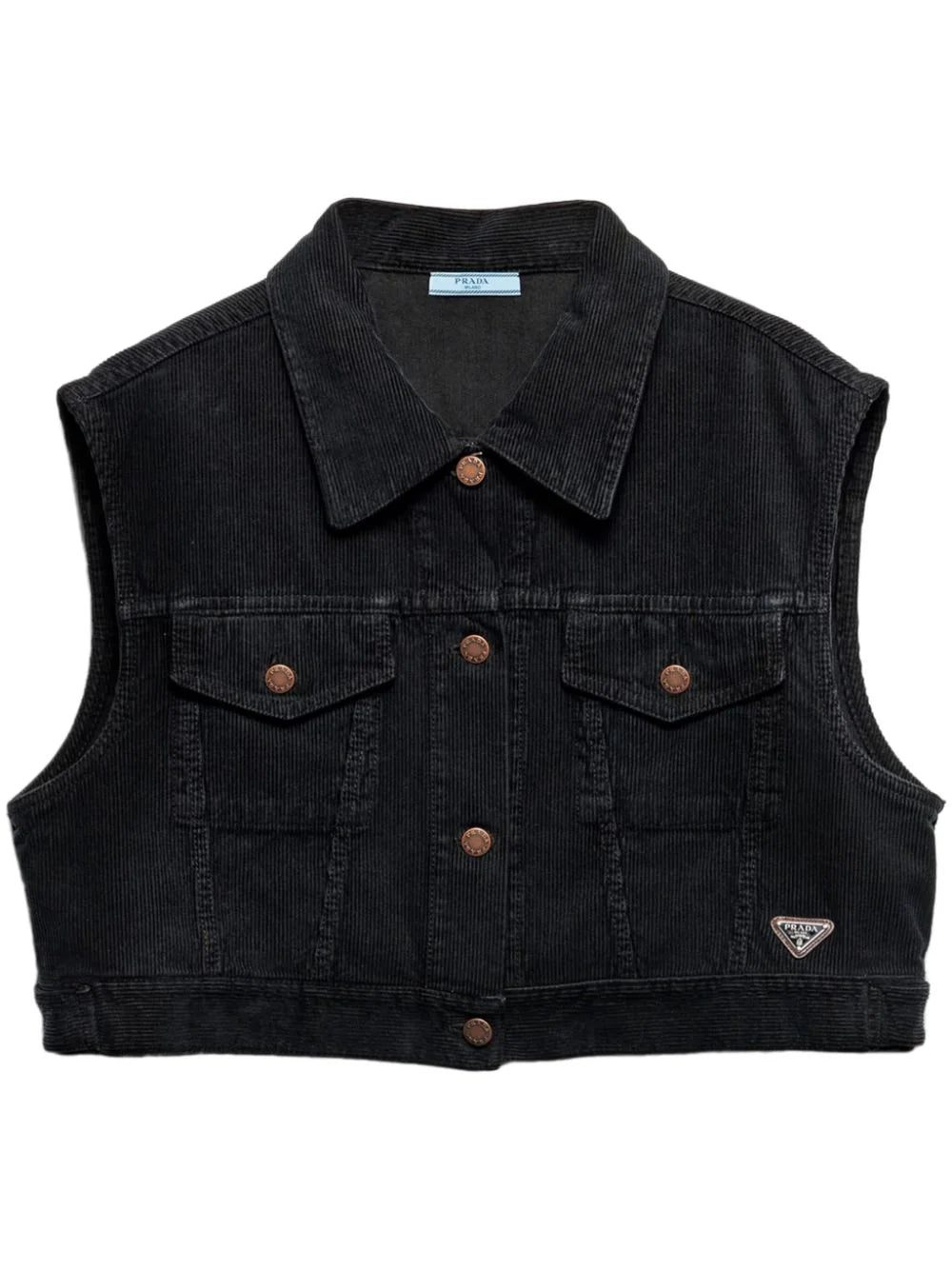Prada corduroy denim vest