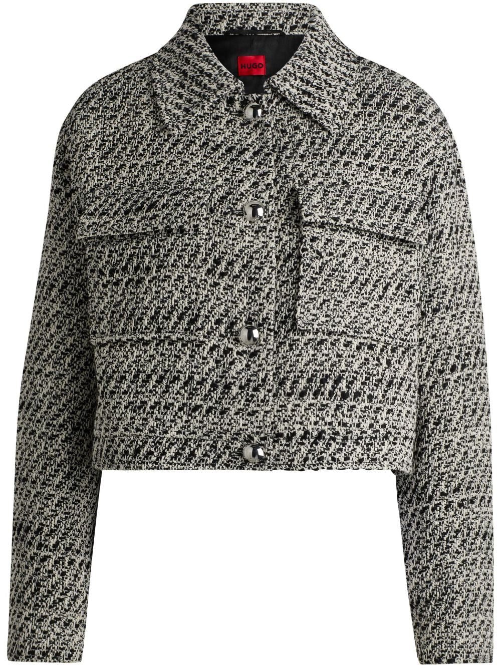 HUGO logo-patch cropped jacket