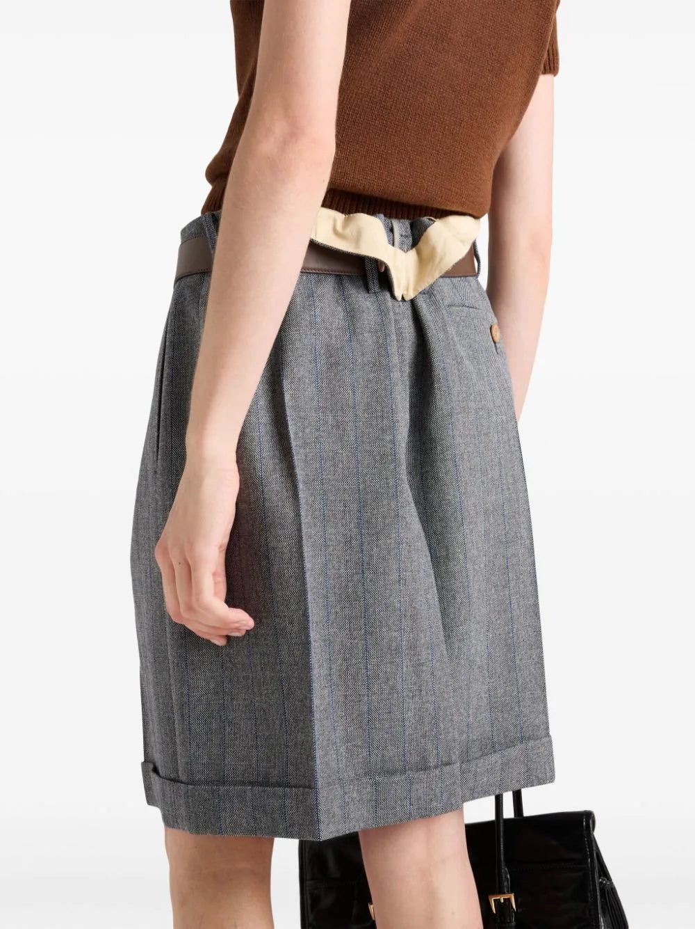 Prada pinstriped wool miniskirt - Image 4