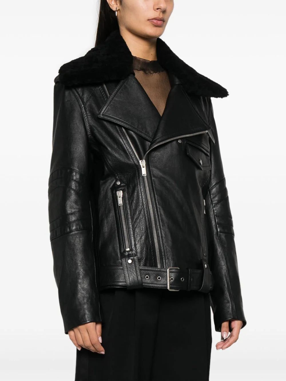 Saint Laurent leather biker jacket - Image 3