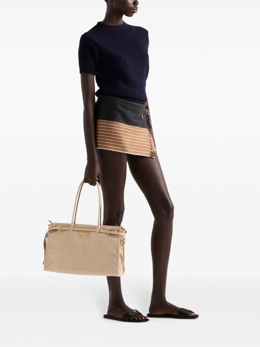 Prada two-tone cashmere miniskirt - Image 2