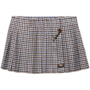 Prada checked wool mini skirt