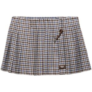 Prada checked wool mini skirt