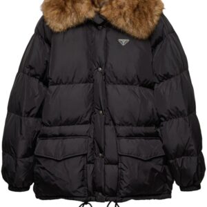 Prada  enamel triangle-logo padded jacket