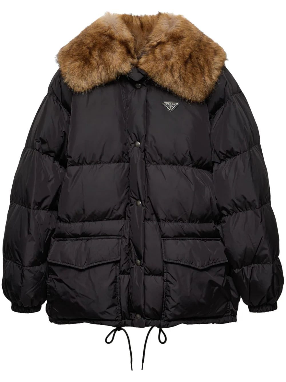 Prada enamel triangle-logo padded jacket