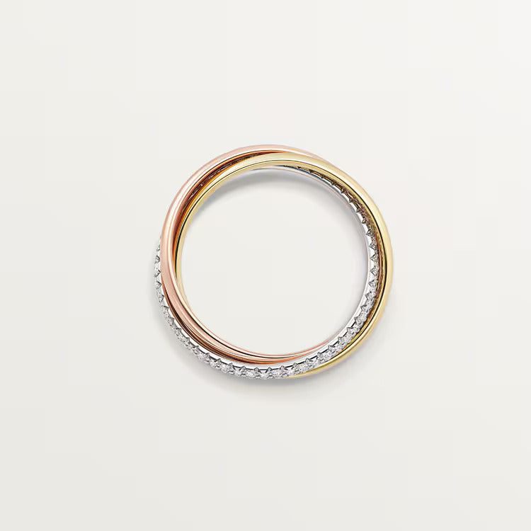 Cartier Trinity ring, small model, half-paved - Image 3