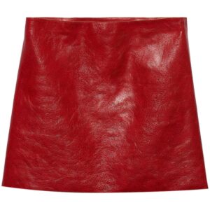 Prada cracked-effect leather mini skirt