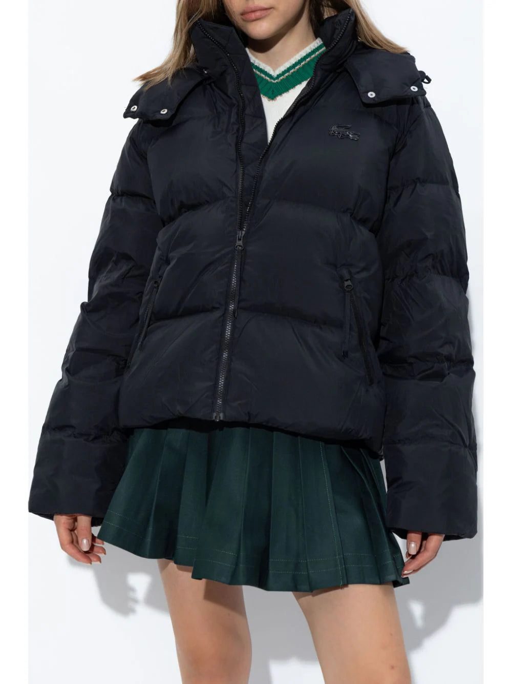 Lacoste logo-plaque hooded puffer jacket - Image 3