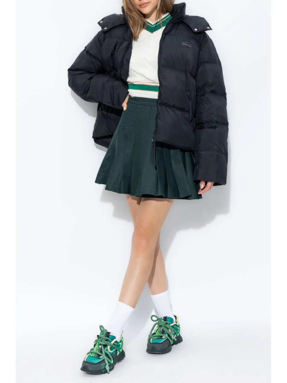 Lacoste logo-plaque hooded puffer jacket - Image 2