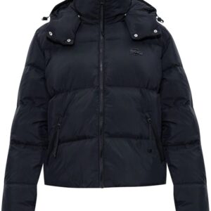 Lacoste logo-plaque hooded puffer jacket