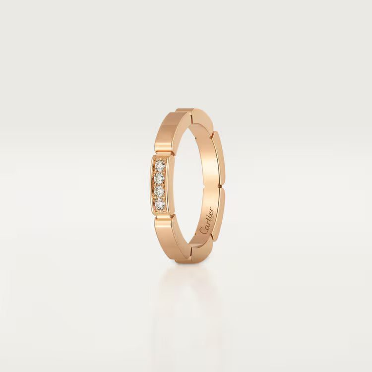 Cartier Maillon Panthère wedding band, 2.5 mm width, 4 diamonds - Image 3