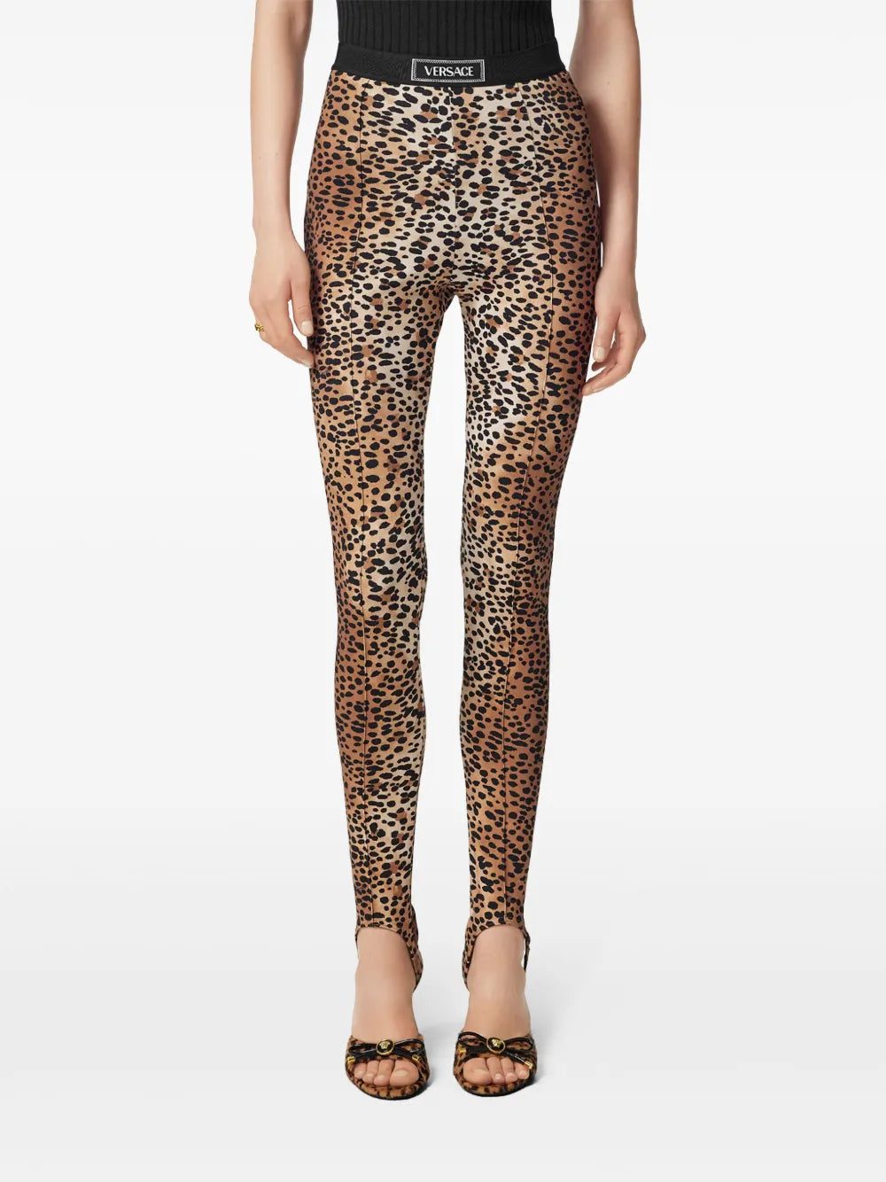 Versace leopard-print stirrup leggings - Image 3