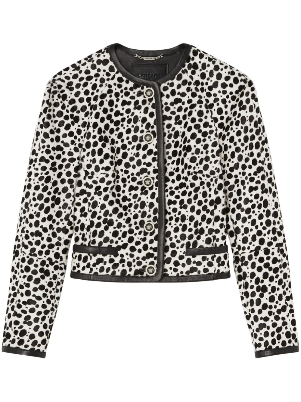 Versace animal-print fitted jacket