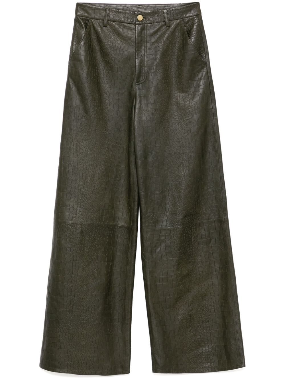 Cynthia Rowley embossed wide-leg trousers