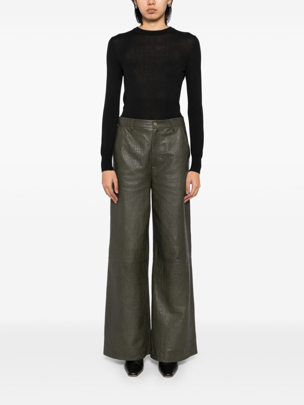 Cynthia Rowley embossed wide-leg trousers - Image 2