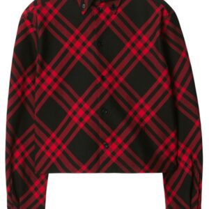 Burberry plaid-check cropped shirt