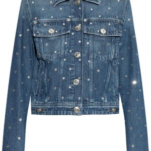 Versace  shimmering-appliques denim jacket
