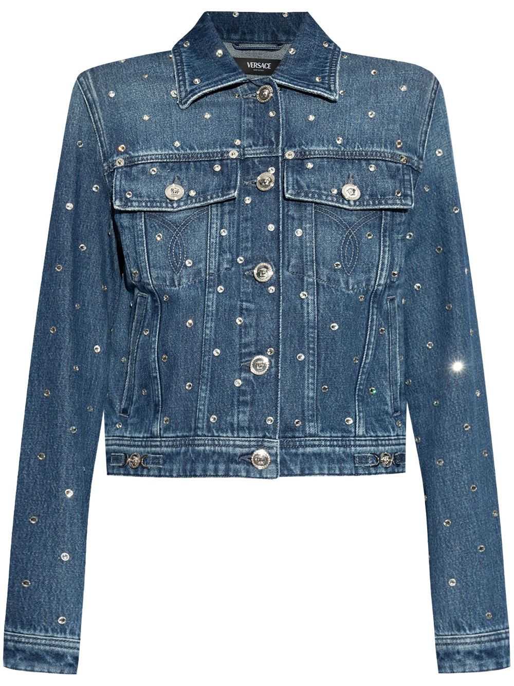 Versace shimmering-appliques denim jacket