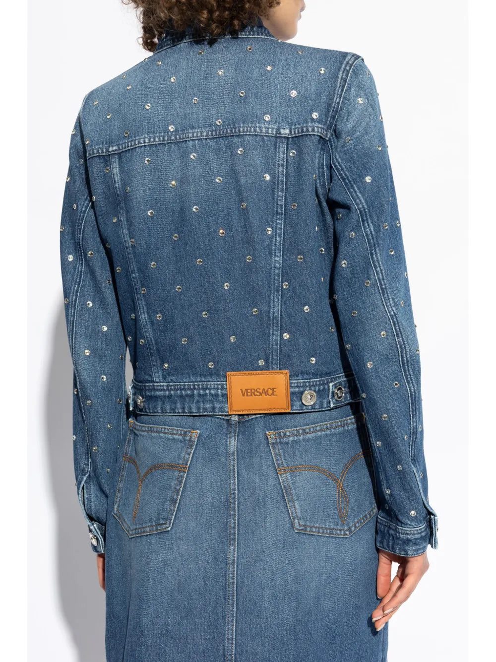 Versace shimmering-appliques denim jacket - Image 4