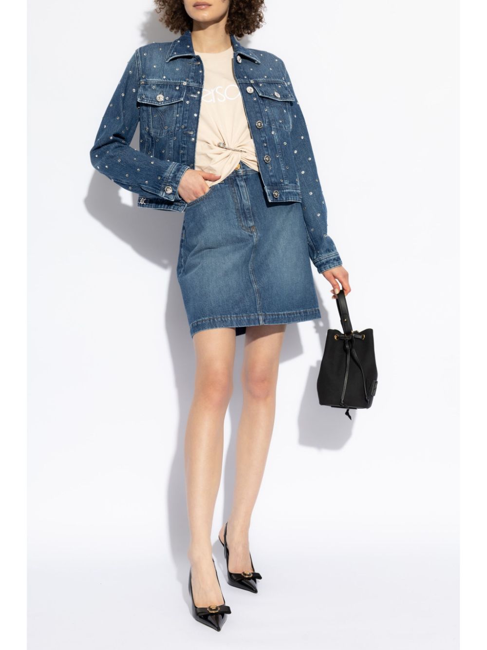 Versace shimmering-appliques denim jacket - Image 2