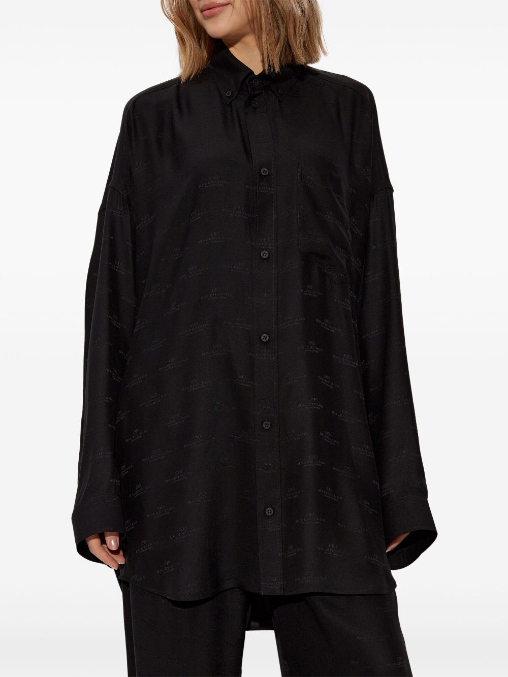 Balenciaga logo-print shirt - Image 3