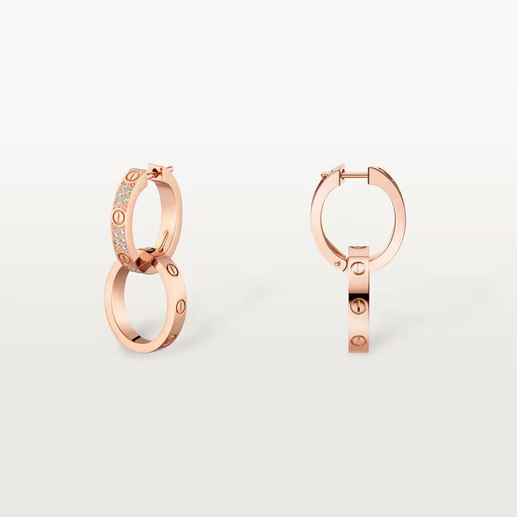 Cartier LOVE earrings, multiwear, half-paved