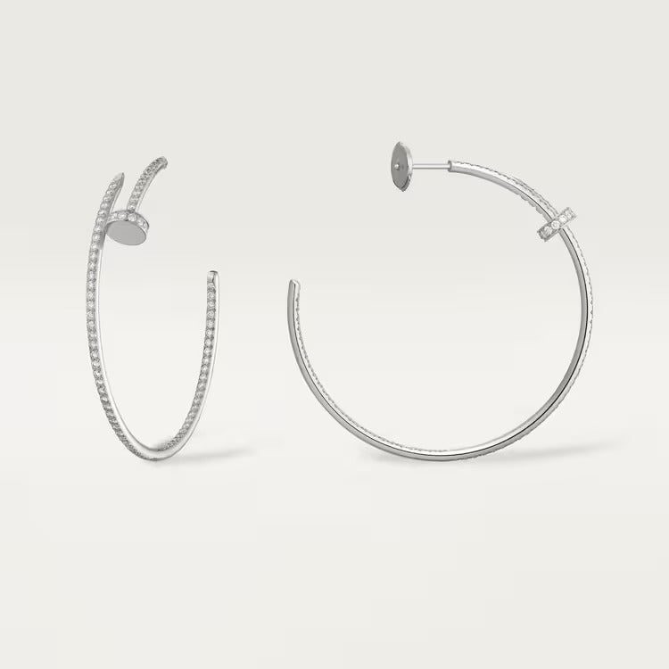 Cartier Juste un Clou hoop earrings, large model, paved - Image 3