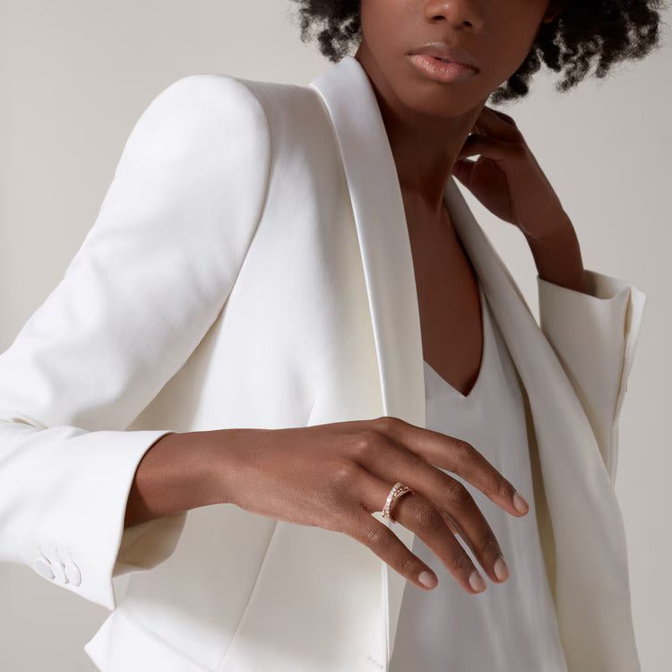 Cartier Agrafe ring, triple row, half-paved - Image 3