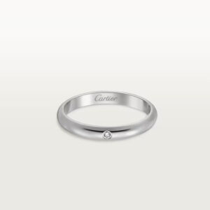 Cartier 1895 wedding band, 2.6 mm width, 1 diamond