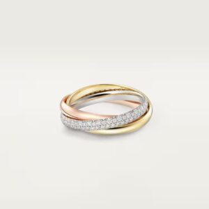 Cartier Trinity ring, small model, half-paved