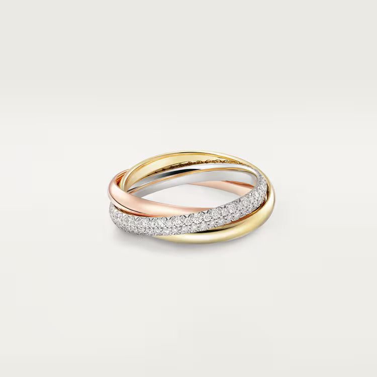 Cartier Trinity ring, small model, half-paved