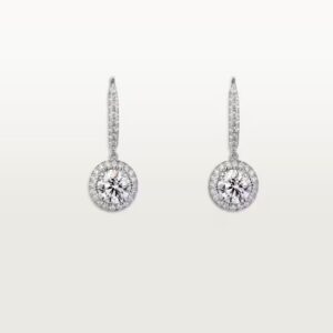 Cartier Destinée sleeper earrings, 2 brilliant-cut diamonds, paved