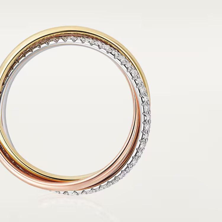 Cartier Trinity ring, small model, half-paved - Image 4