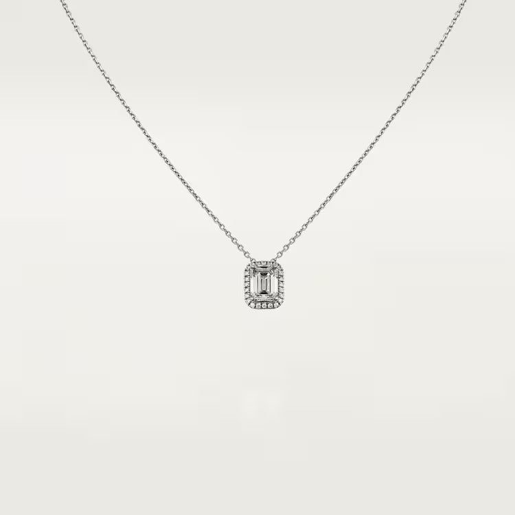 Cartier Destinée pendant, emerald-cut diamond, paved