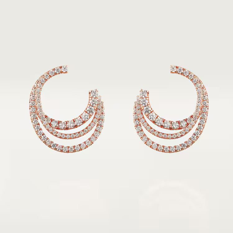 Cartier Etincelle de Cartier hoop earrings, triple row, paved - Image 3
