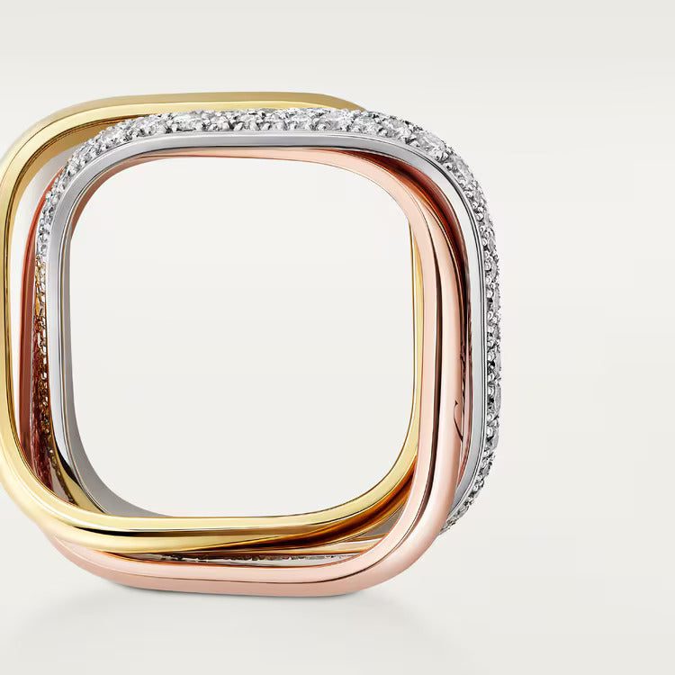 Cartier Trinity ring, cushion-shaped, medium model, half-paved - Image 5