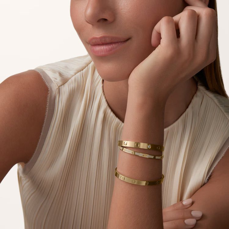 Cartier LOVE bracelet, classic model, brushed, 4 diamonds - Image 2