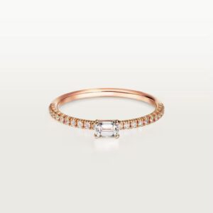Cartier Etincelle de Cartier ring, emerald-cut diamond, paved