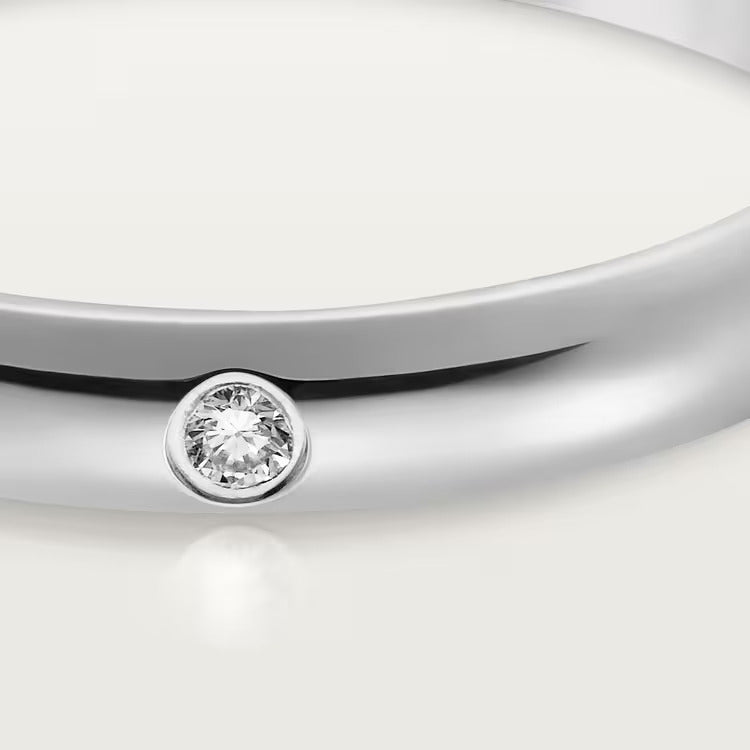 Cartier 1895 wedding band, 2.6 mm width, 1 diamond - Image 3