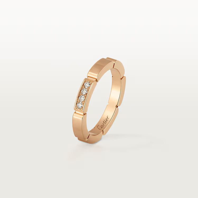 Cartier Maillon Panthère wedding band, 2.5 mm width, 4 diamonds