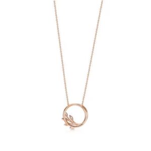 Tiffany Diamond Vine Circle Pendant in 18k Rose Gold
