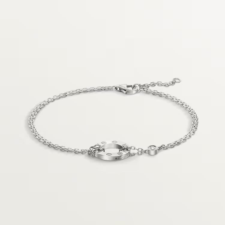 Cartier LOVE bracelet, on chain, 2 diamonds